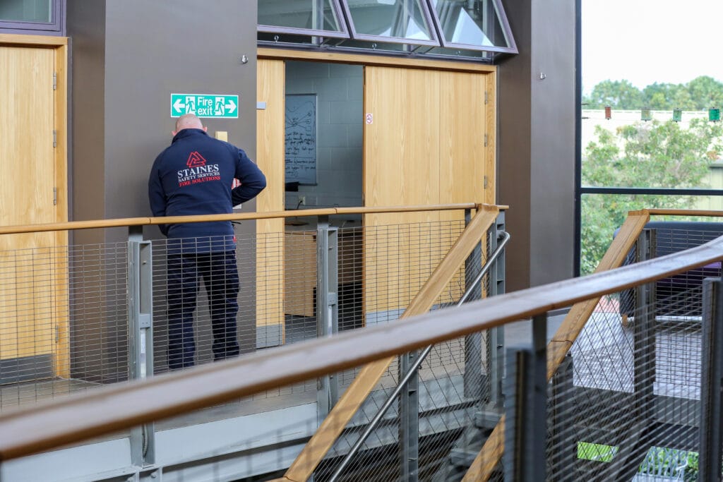 Gary at work with Staines Safety Services, Nationwide Fire assessment Services, Fire Door Inspections, annual inspections
